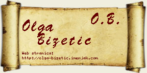 Olga Bizetić vizit kartica